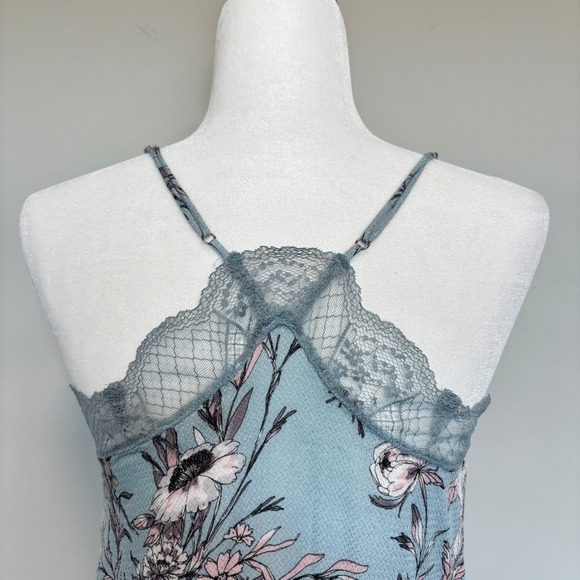 Love Stitch Y2K Tank Cami Fairy Feminine Floral Lace Baby Blue Size Small - Picture 8 of 12